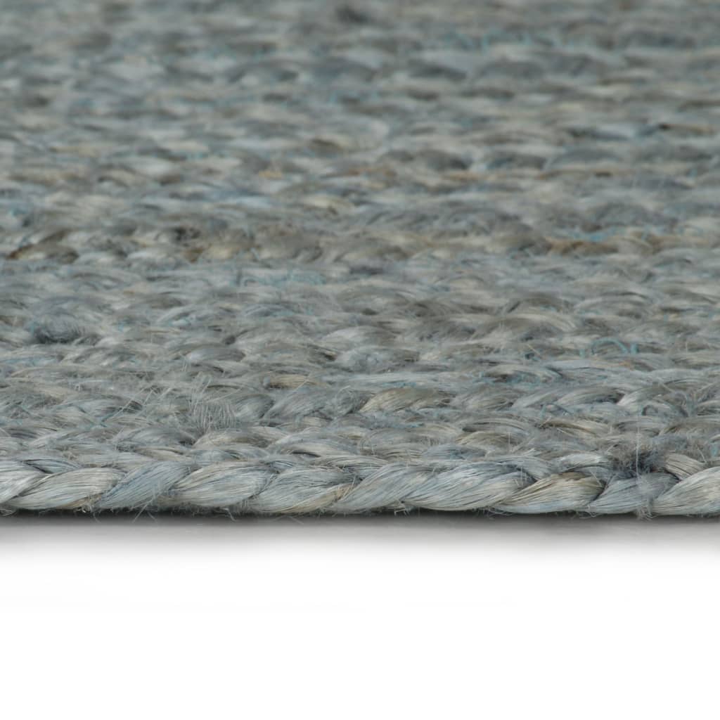 Vidaxl Teppich handgefertigt um 180 cm Jute Olivengrün