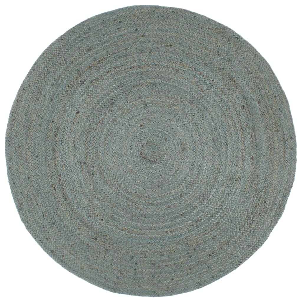 Vidaxl Teppich handgefertigt um 210 cm Jute Olivengrün