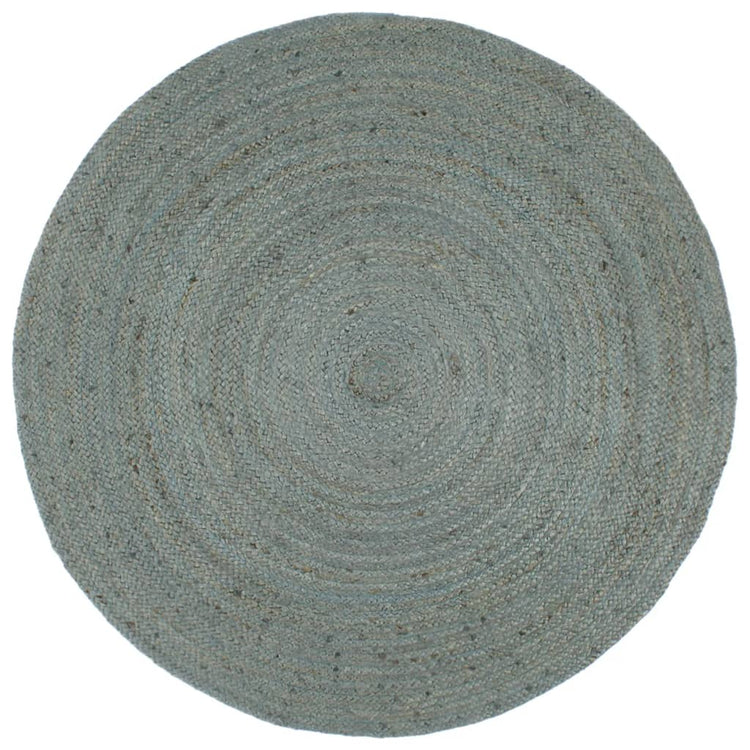Vidaxl Teppich handgefertigt um 240 cm Jute Olivengrün