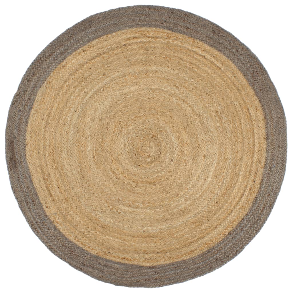 Vidaxl Teppich handgefertigt mit grauem Rand 210 cm Jute