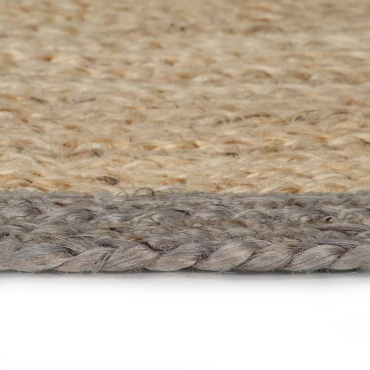 Vidaxl Teppich handgefertigt mit grauer Kante 240 cm Jute