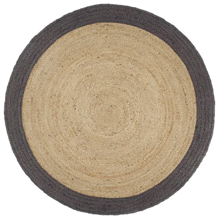 Vidaxl Teppich handgefertigt mit dunkelgrauem Rand 210 cm Jute