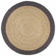 Vidaxl Teppich handgefertigt mit dunkelgrauem Rand 240 cm Jute - afbeelding 1