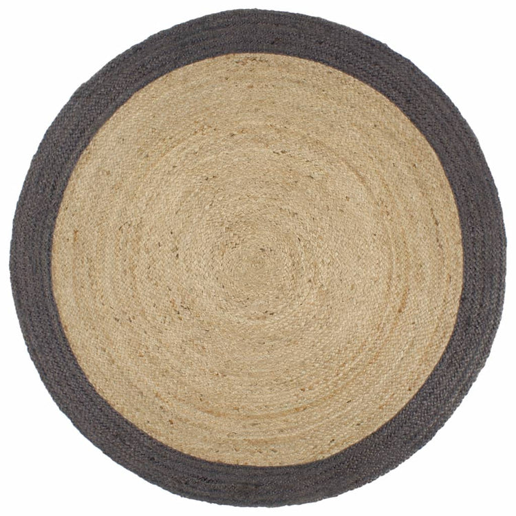 Vidaxl Teppich handgefertigt mit dunkelgrauem Rand 240 cm Jute