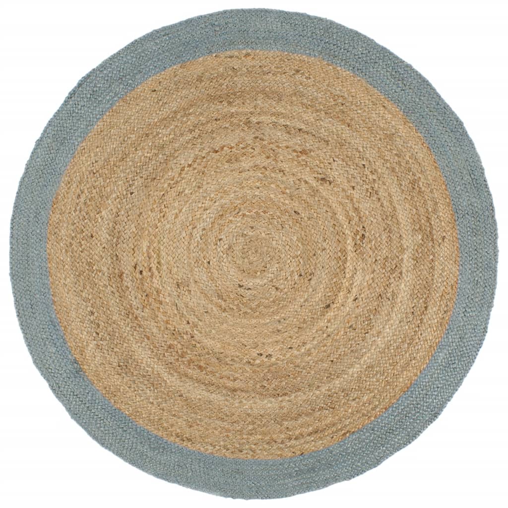 Vidaxl Teppich handgefertigt mit olivgrüner Grenze 180 cm Jute