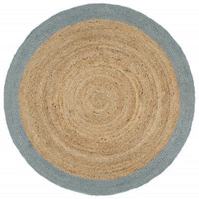 Vidaxl Teppich handgefertigt mit olivgrüner Grenze 180 cm Jute