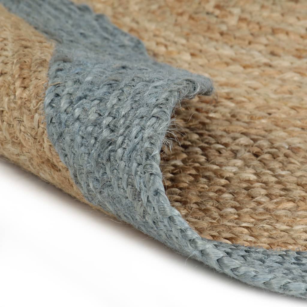 Vidaxl Teppich handgefertigt mit olivgrüner Grenze 180 cm Jute