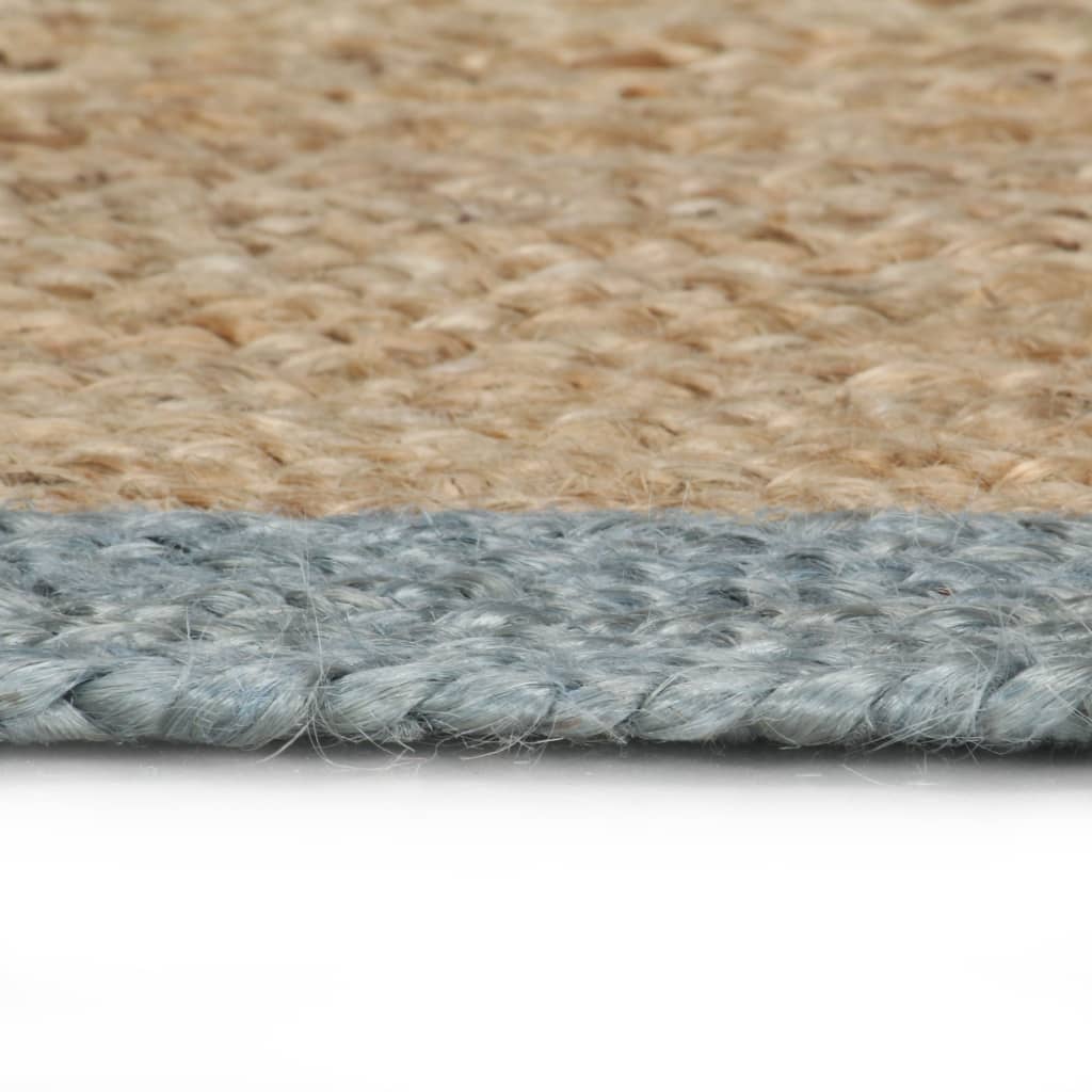 Vidaxl Teppich handgefertigt mit olivgrüner Grenze 180 cm Jute