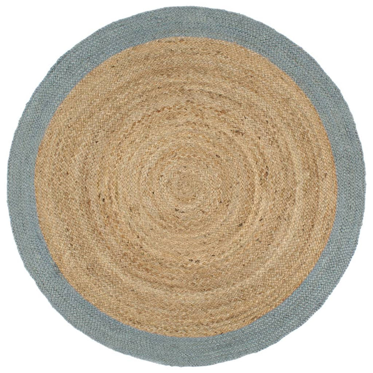 Vidaxl Teppich handgefertigt mit olivgrüner Grenze 210 cm Jute