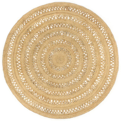 Vidaxl Teppich handgefertigt 180 cm geflochtener Jute