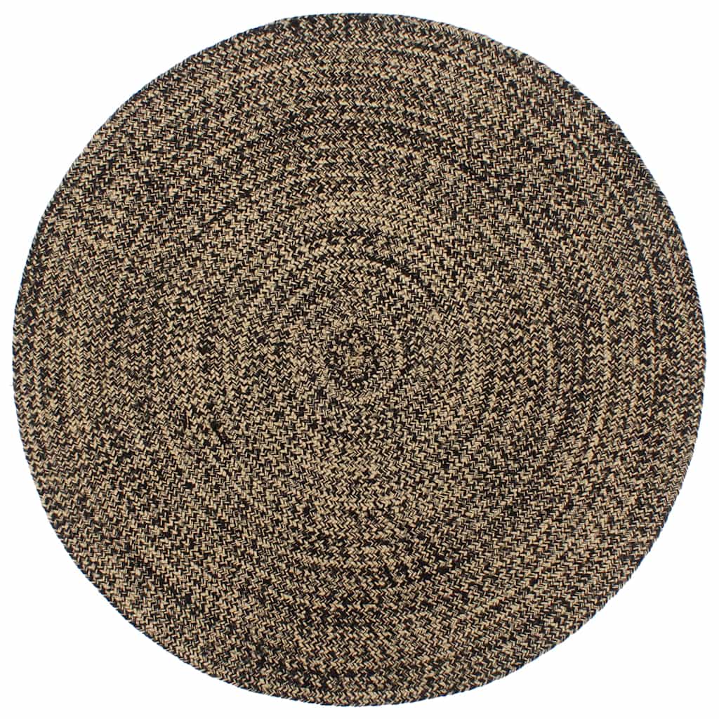 Vidaxl Teppich handgefertigt 180 cm Jute Schwarz und Braun