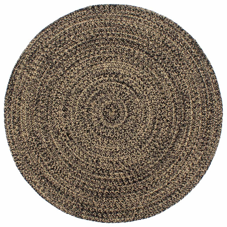 Vidaxl Teppich handgefertigt 180 cm Jute Schwarz und Braun