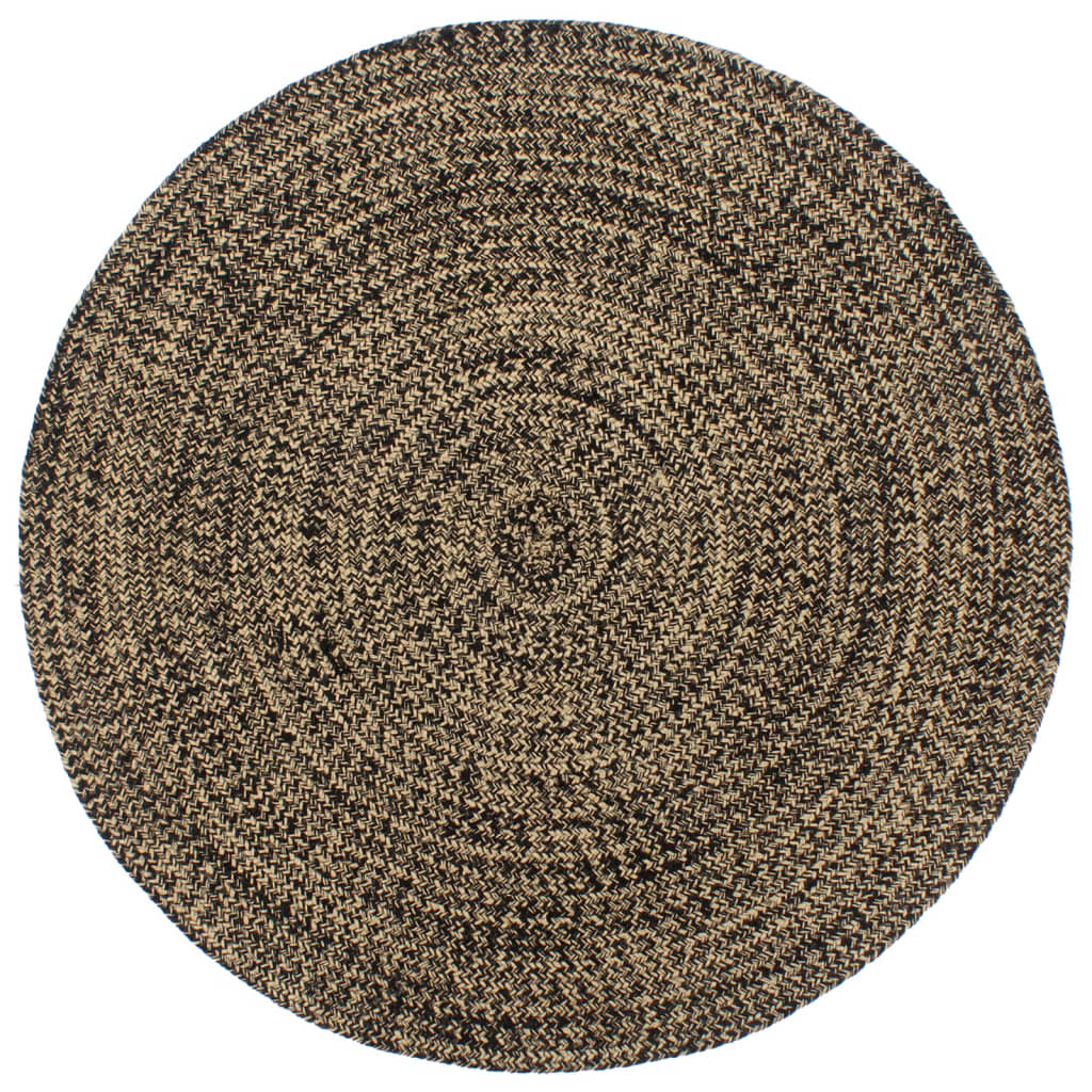Vidaxl Teppich handgefertigt 210 cm Jute Schwarz und Braun