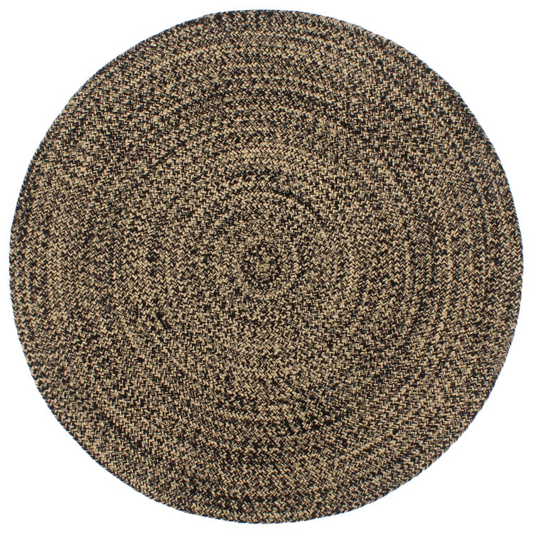 Vidaxl Teppich handgefertigt 210 cm Jute Schwarz und Braun