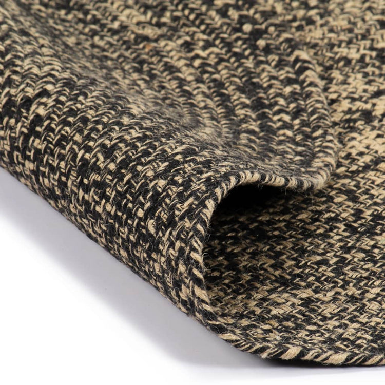 Vidaxl Teppich handgefertigt 210 cm Jute Schwarz und Braun