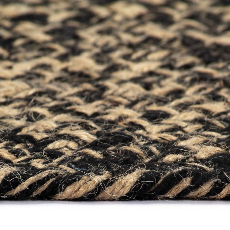 Vidaxl Teppich handgefertigt 210 cm Jute Schwarz und Braun