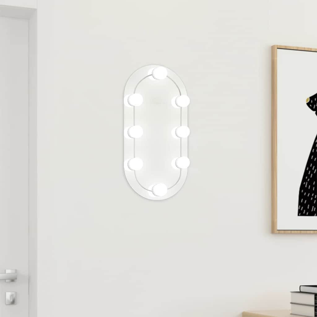 Vidaxl Spiegel mit LED -Beleuchtung 40x20 cm Glas Oval