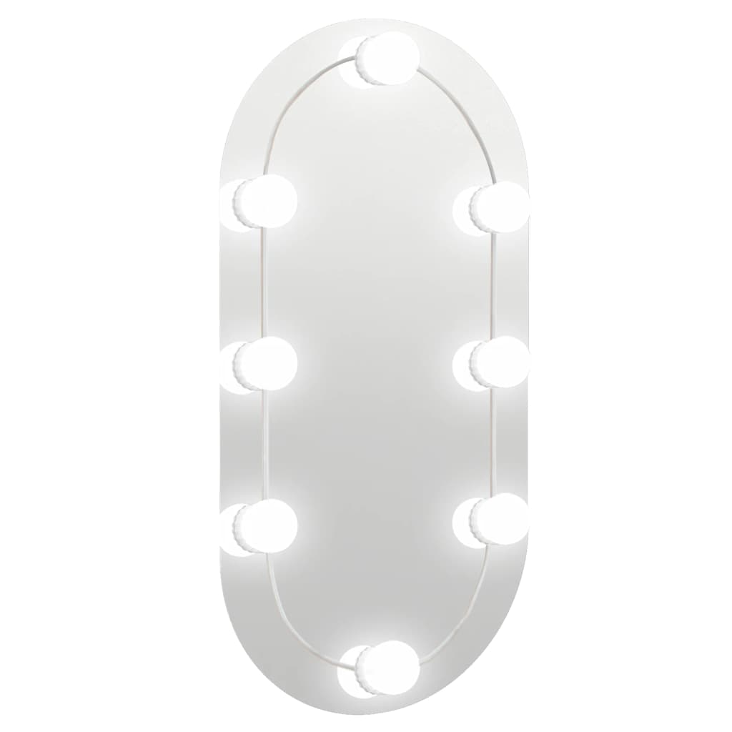 VIDAXL -Spiegel mit LED -Beleuchtung oval 60 x 30 cm Glas