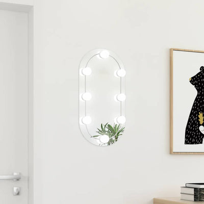 VIDAXL -Spiegel mit LED -Beleuchtung oval 60 x 30 cm Glas