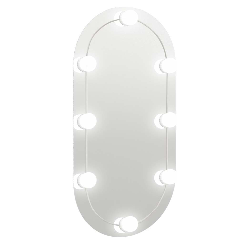 VIDAXL -Spiegel mit LED -Beleuchtung oval 80 x 40 cm Glas
