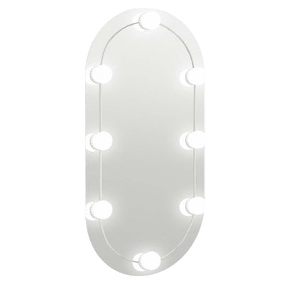 VIDAXL -Spiegel mit LED -Beleuchtung oval 80 x 40 cm Glas