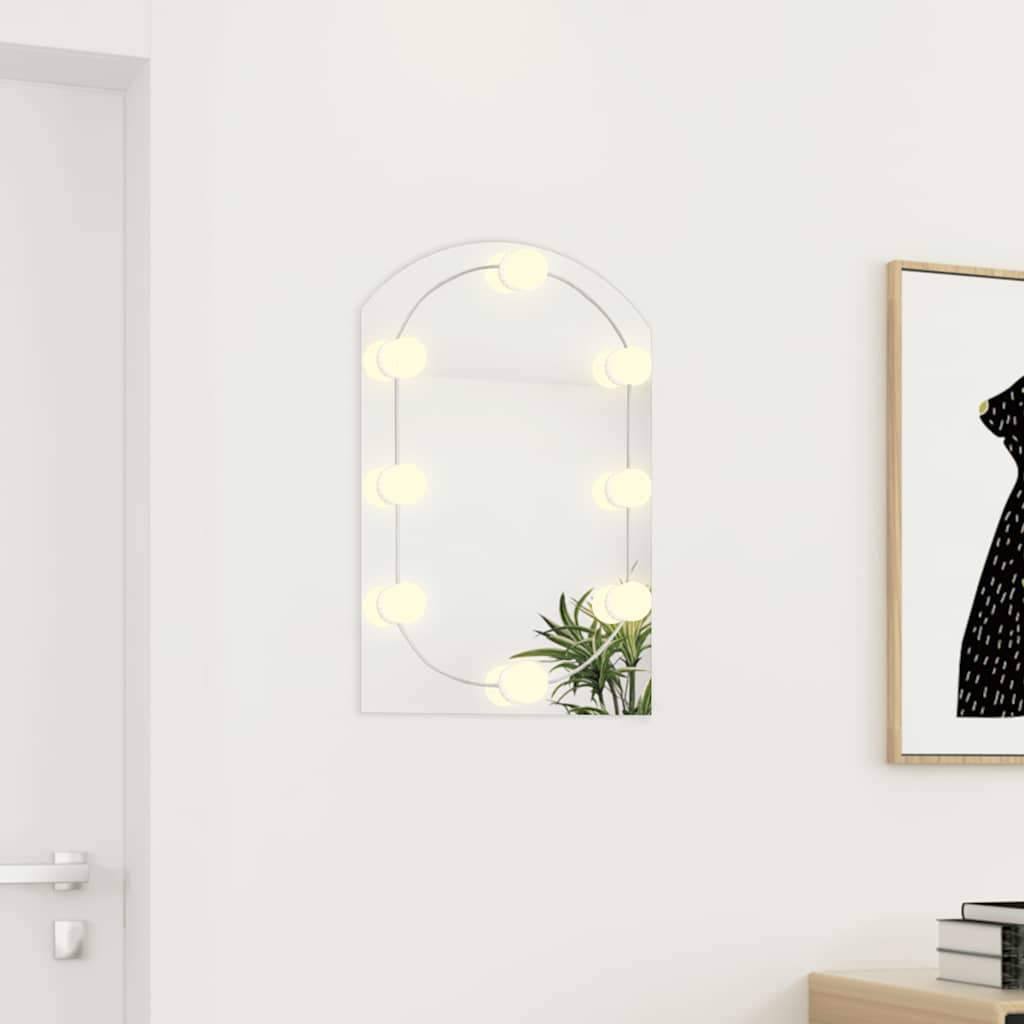 Vidaxx Spiegel mit LED-Beleuchtungsbogen 60x40 cm Glas