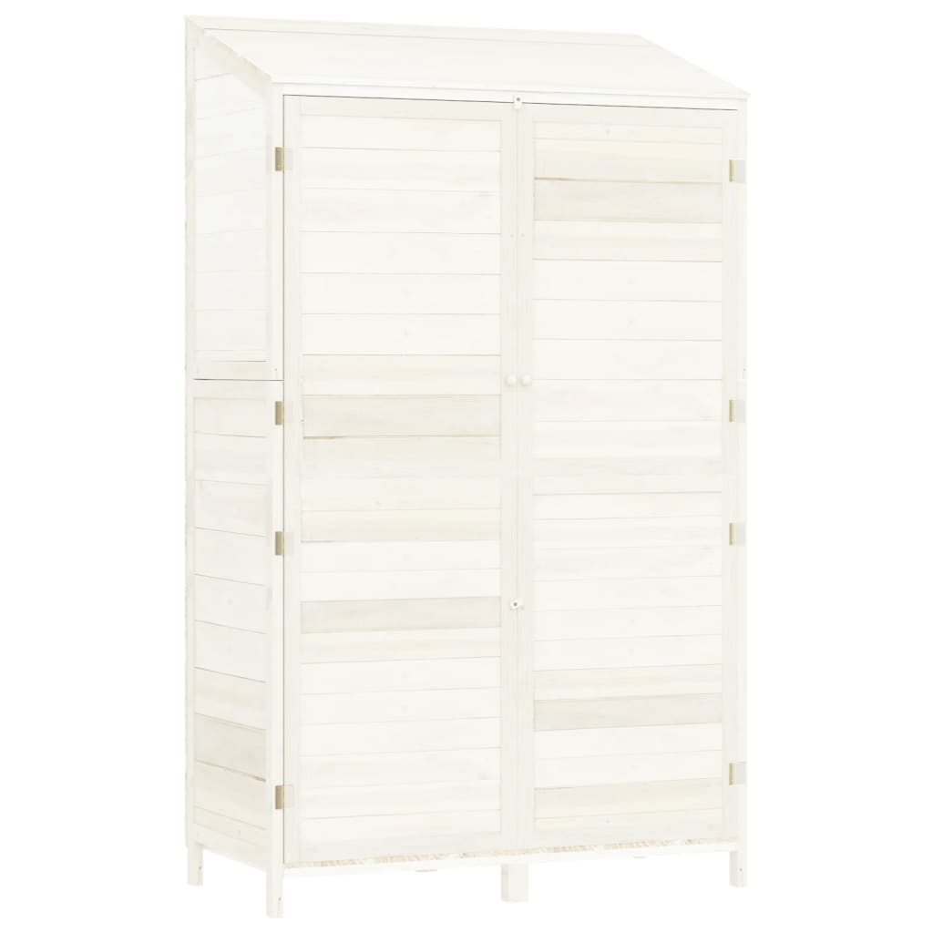 Vidaxl Garden Shed 102x52x174,5 cm Festkiefer weiß