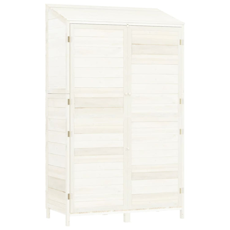 Vidaxl Garden Shed 102x52x174,5 cm Festkiefer weiß