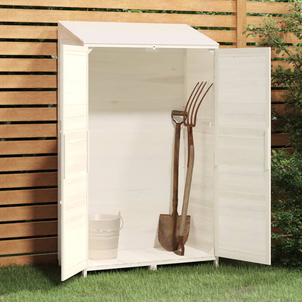 Vidaxl Garden Shed 102x52x174,5 cm Festkiefer weiß