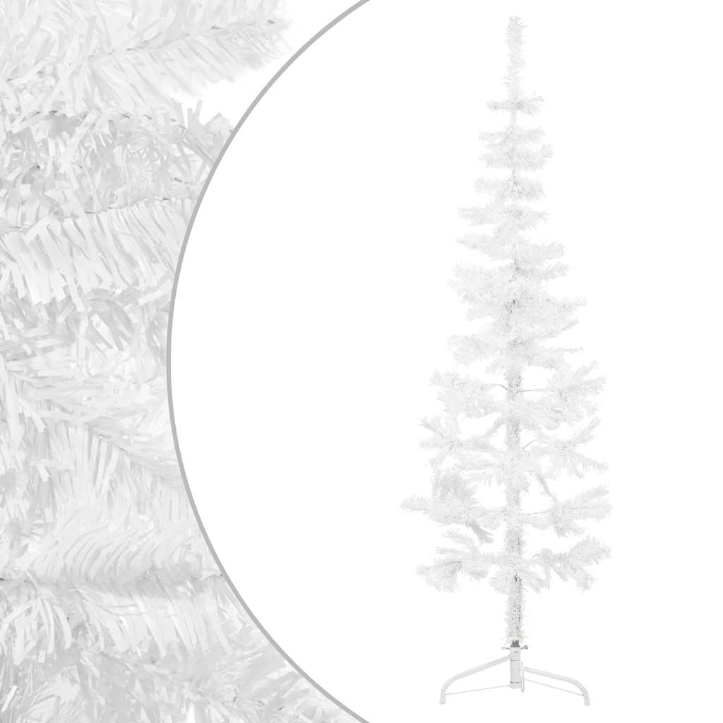 Vidaxl Kunstkerstboom Hälfte mit Standardschmal 120 cm Weiß