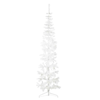 Vidaxl Kunstkerstboom Hälfte mit Standardschmaler 210 cm Weiß