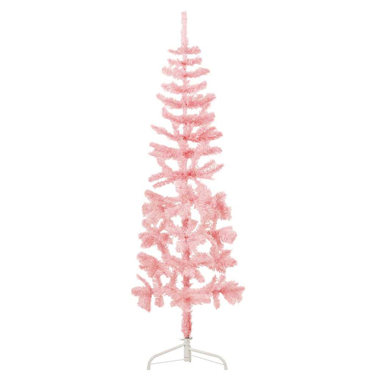 Vidaxl KunstKerStboom Hälfte mit Standard schmal 150 cm rosa