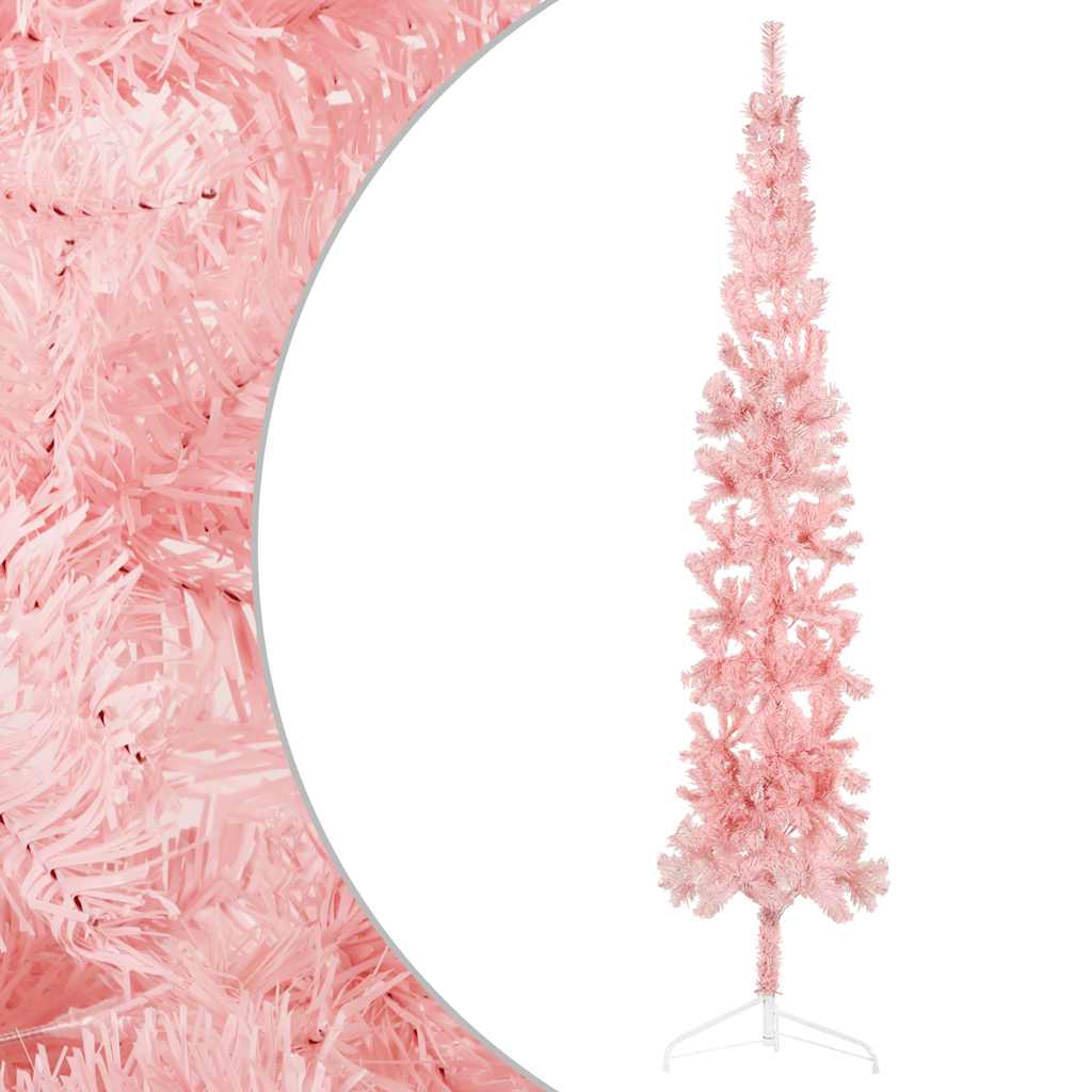 Vidaxl KunstkerStboom Hälfte mit Standard schmal 240 cm Pink