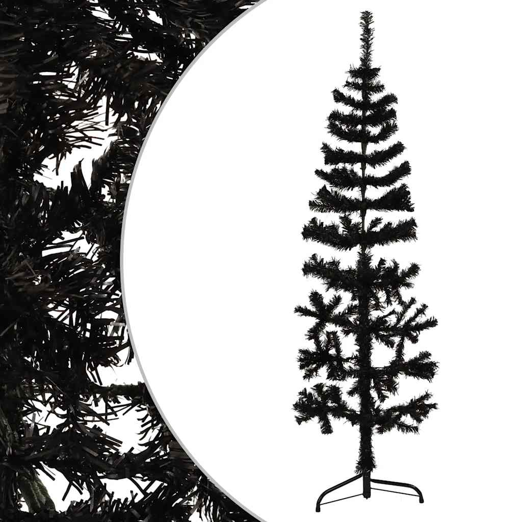 Vidaxl Kunstkerstboom Hälfte mit Standardschmaler 120 cm Schwarz