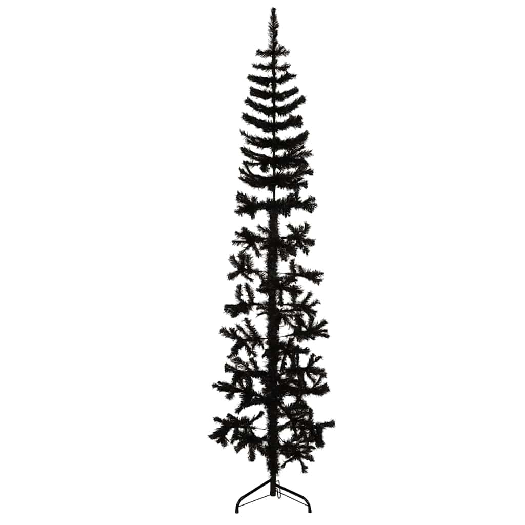 Vidaxl Kunstkerstboom halbe mit Standardschmaler 180 cm schwarz