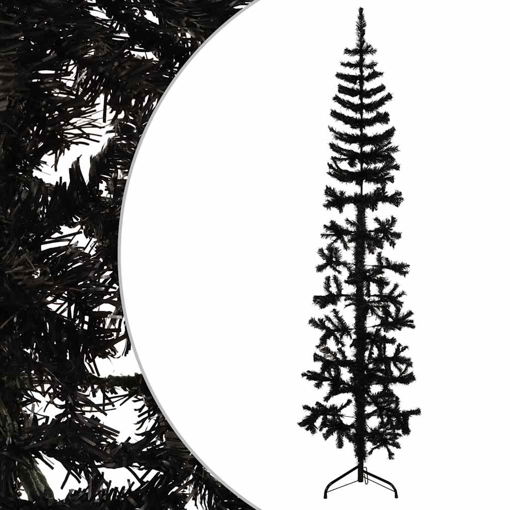 Vidaxl Kunstkerstboom halbe mit Standardschmaler 180 cm schwarz