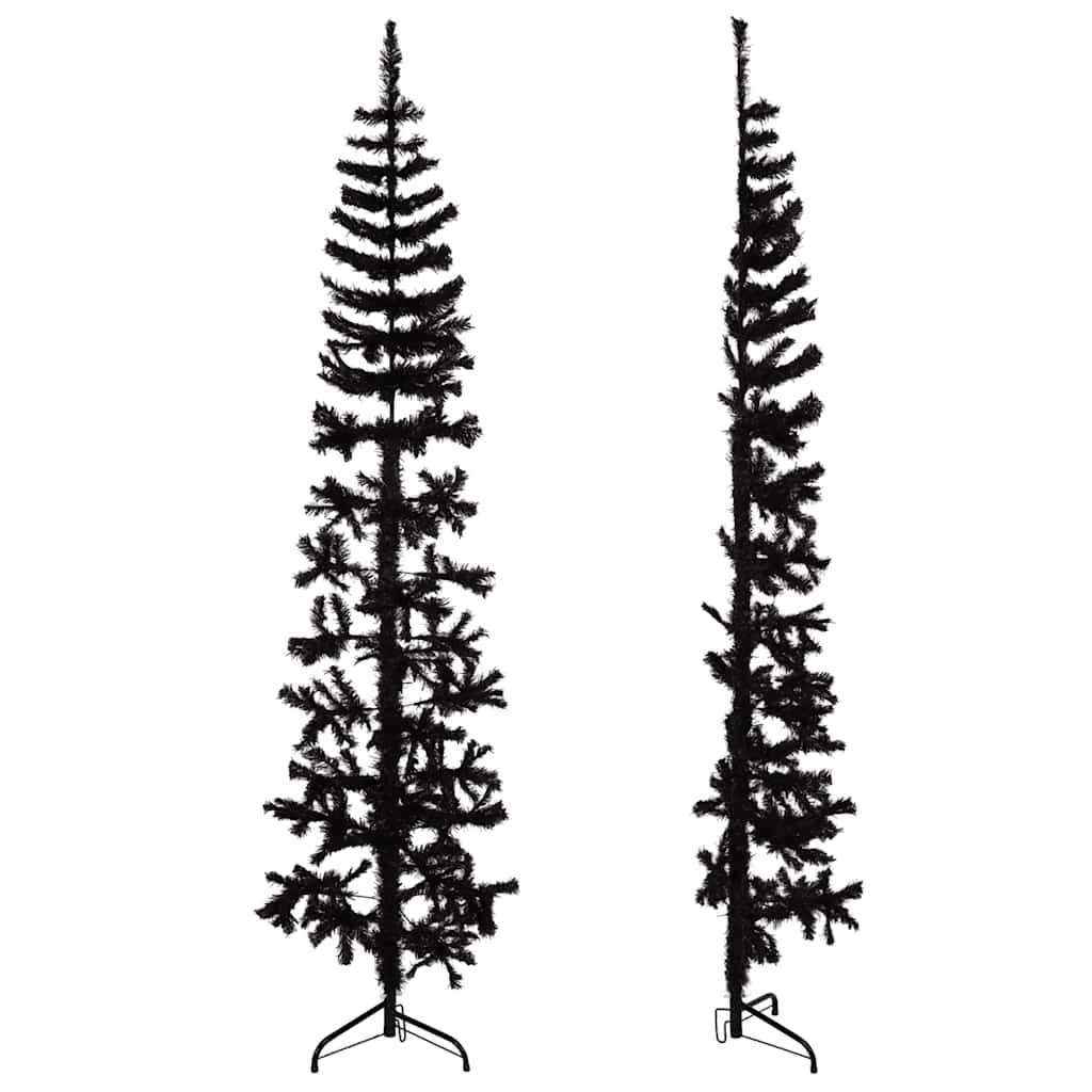 Vidaxl Kunstkerstboom Hälfte mit Standardschmaler 210 cm Schwarz