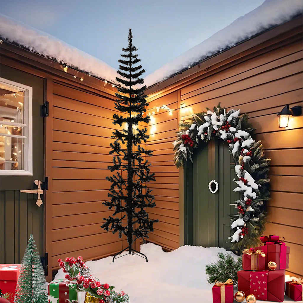 Vidaxl Kunstkerstboom Hälfte mit Standardschmale 240 cm Schwarz
