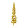 Vidaxl kunstkerstboom halb mit Standard schmal 210 cm Gold gefärbt