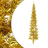 Vidaxl kunstkerstboom halb mit Standard schmal 240 cm Gold gefärbt
