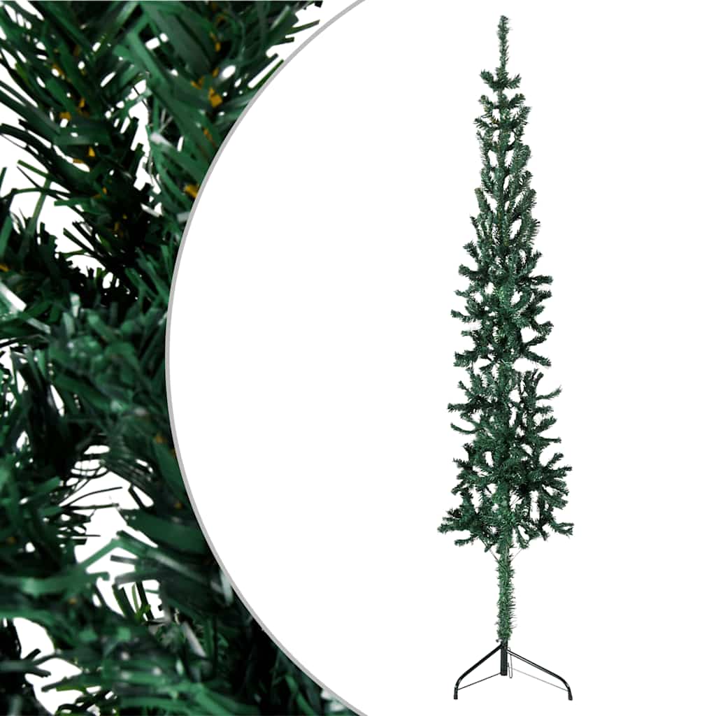 Vidaxl Kunstkerstboom halb mit Standardschmale 240 cm Grün