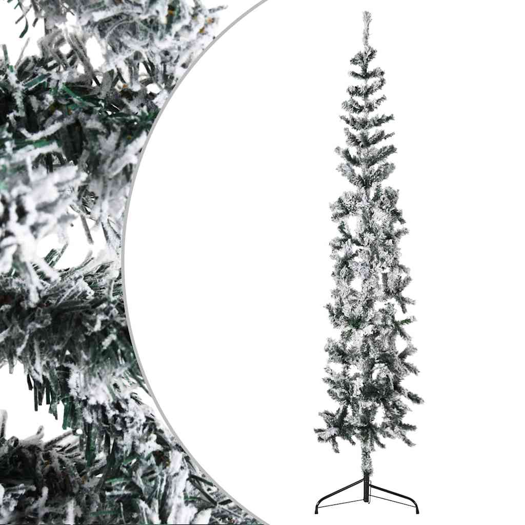 Vidaxl Kunstkerstboom halb mit schneebeschmaler 180 cm