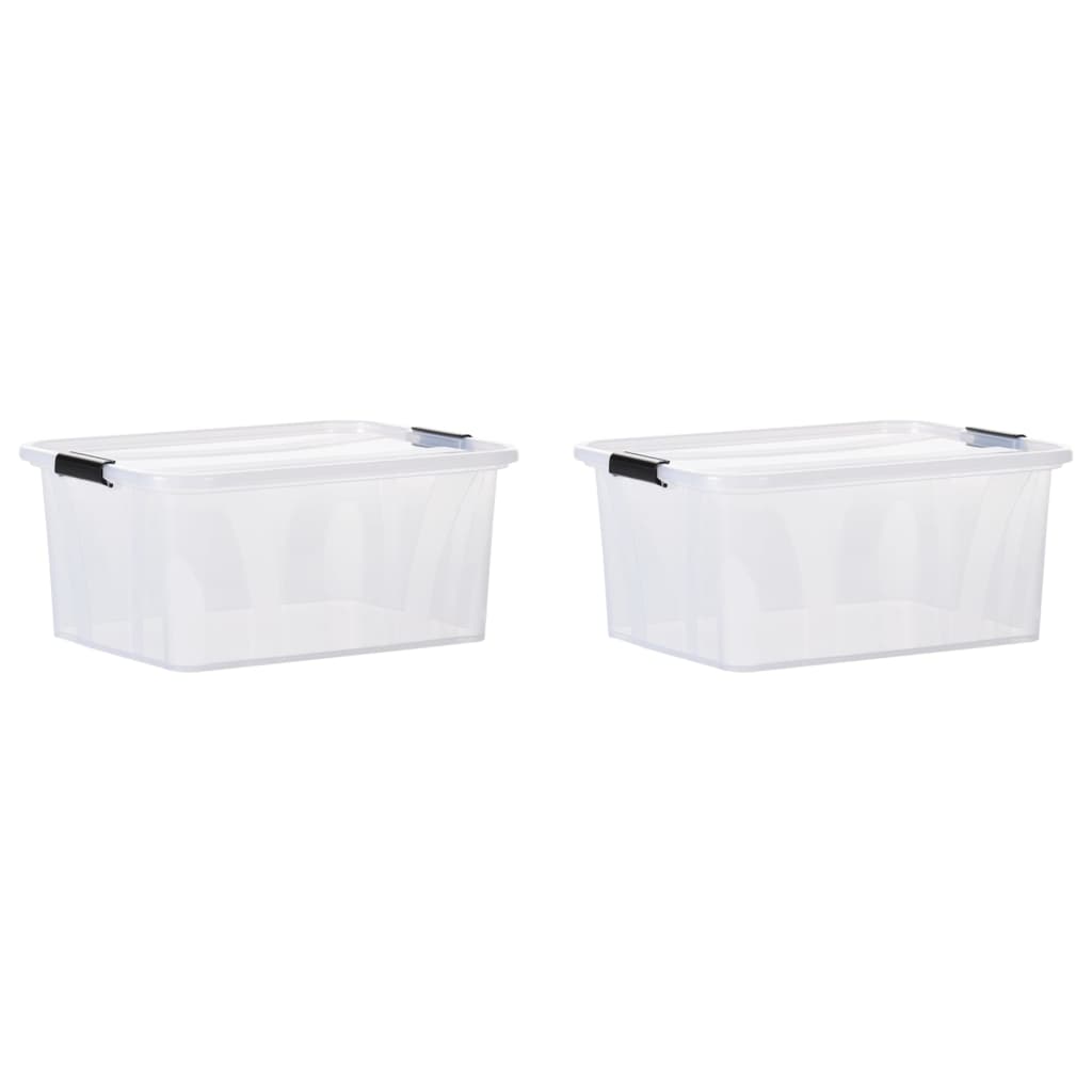 VIDAXL -Speicherboxen 2 ST mit Deckel 32 l transparent