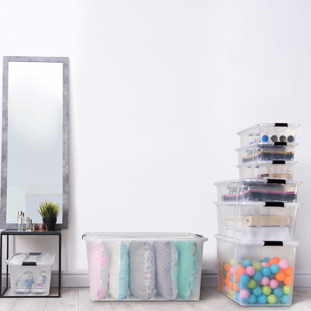 VIDAXL -Speicherboxen 2 ST mit Deckel 32 l transparent