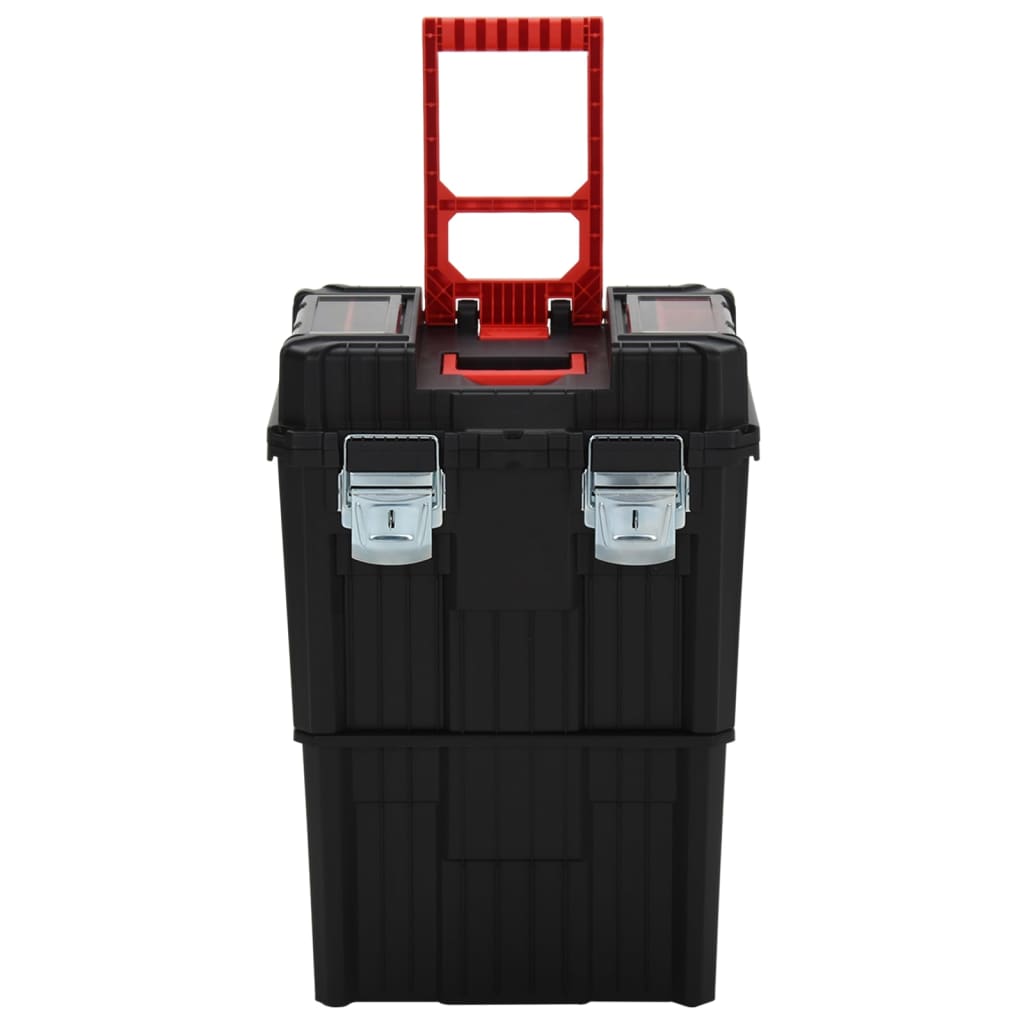 Vidaxl -Werkzeugtrolley Polypropen schwarz und rot