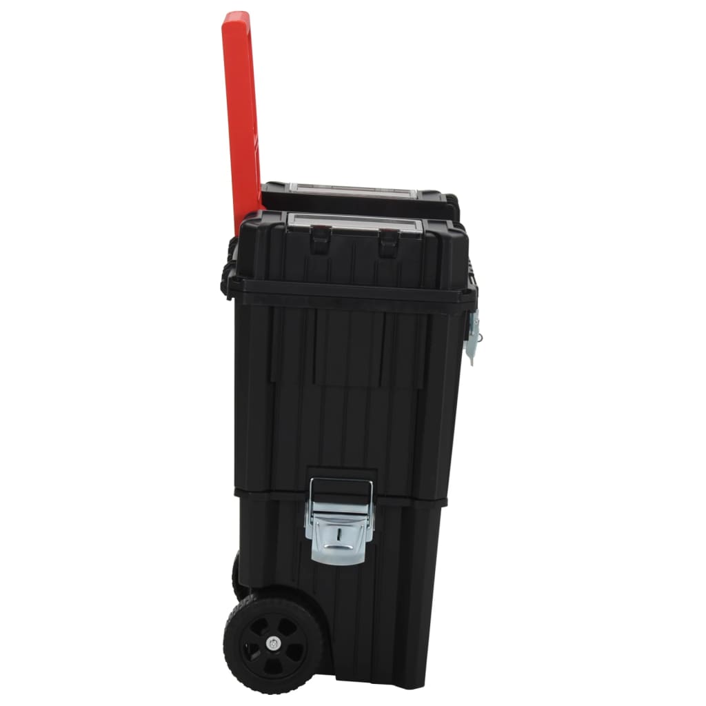 Vidaxl -Werkzeugtrolley Polypropen schwarz und rot