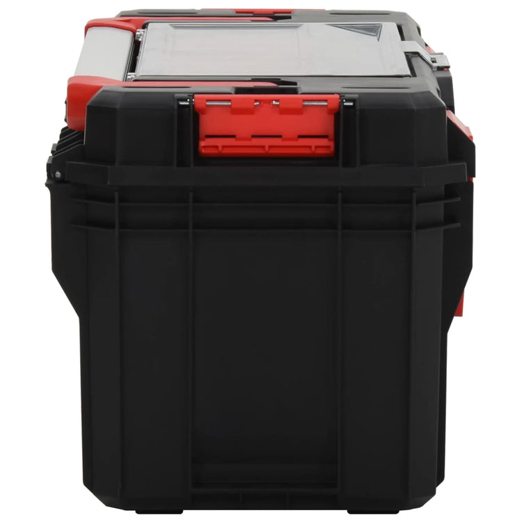 Vidaxl Toolbox 65x28x31.5 cm schwarz und rot