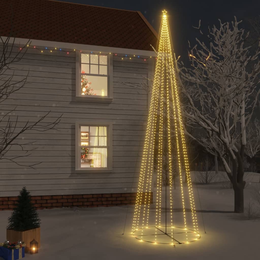 Vidaxl KegelKERSTBOOM 1134 LEDs warmes Weiß 230x800 cm