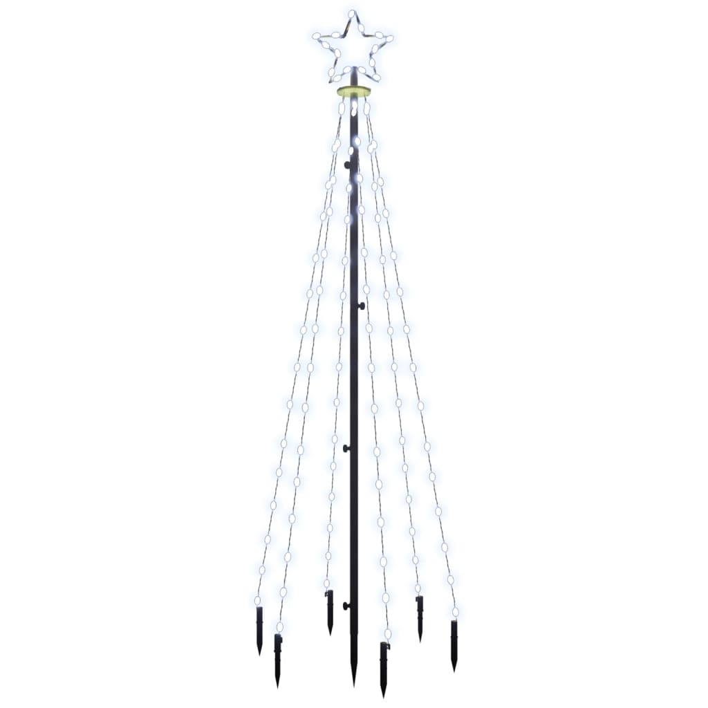 Vidaxl Weihnachtsbaum mit Erdungsnadel 108 LEDs kalt weiß 180 cm