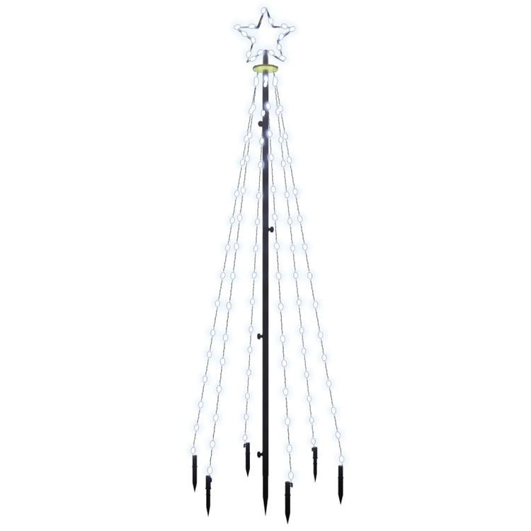 Vidaxl Weihnachtsbaum mit Erdungsnadel 108 LEDs kalt weiß 180 cm